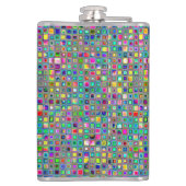 Rainbow 'Carnival' Textured Mosaic Tiles Pattern Flachmann (Rückseite)