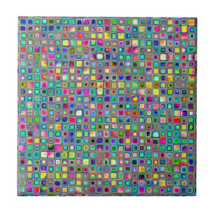 Rainbow 'Carnival' Textured Mosaic Tiles Pattern Fliese