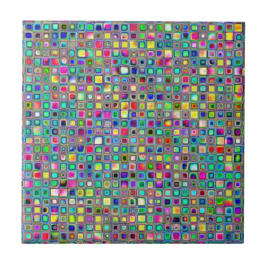 Rainbow 'Carnival' Textured Mosaic Tiles Pattern Fliese (Vorderseite)