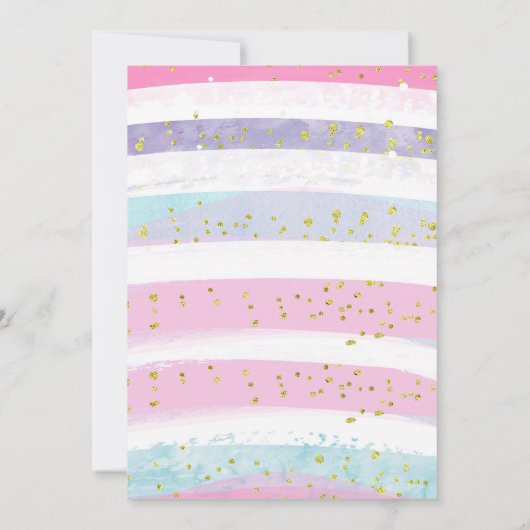 Rainbow Carousel Birthday Einladung (Rückseite)