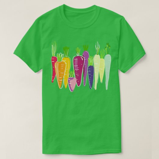 Rainbow Carrots Pflanzliches Organismus auf der Gr T-Shirt (Design vorne)