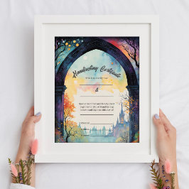 Rainbow Castle Garden Path Handfast Certificate Poster