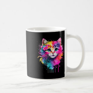 Rainbow Cat A Watercolor Paint Colorful Blume Cu Kaffeetasse