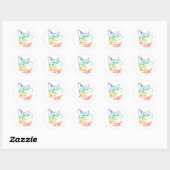 Rainbow Cat Art Runder Aufkleber (Blatt)