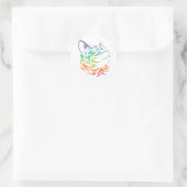 Rainbow Cat Art Runder Aufkleber (Tasche)