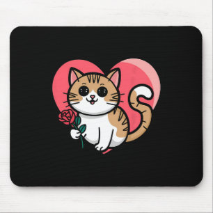Rainbow Cat Hugging Herz Niedlich Valentine Graphi Mousepad