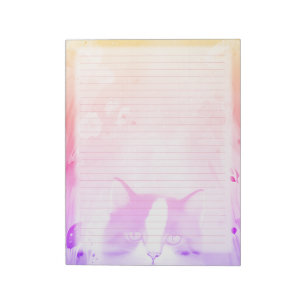 Rainbow Cat Lined Stationery - breites rosa Rullin Notizblock
