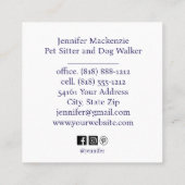 Rainbow Cat Pet Sitter und Dog Walker Quadratische Visitenkarte (Rückseite)