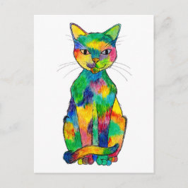 Rainbow Cat Postkarte