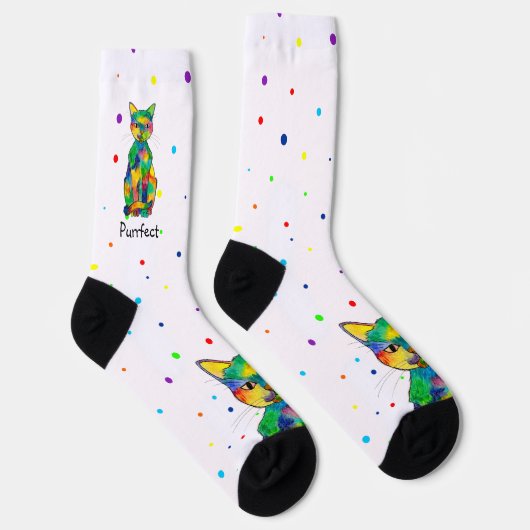Rainbow Cat Purfect Spotty Crew Socken (Rechts)