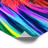 Rainbow Cat, Rainbow Lion Digital Art Poster (Ecke)