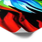 Rainbow Cat, Rainbow Lion Illustration Art Poster (Ecke)