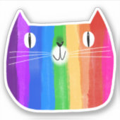 Rainbow Cat Sticker (Vorderseite)