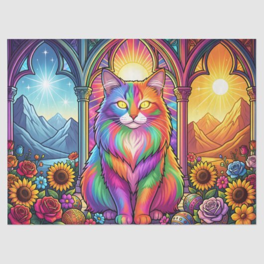 rainbow cat tissue paper seidenpapier (Vorderseite)