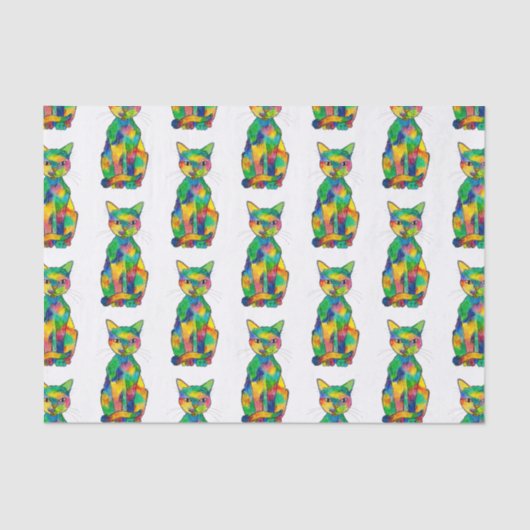 Rainbow Cat Tissue Paper Seidenpapier (Vorderseite)
