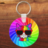 Rainbow Cat Twirl Schlüsselanhänger (Rückseite)