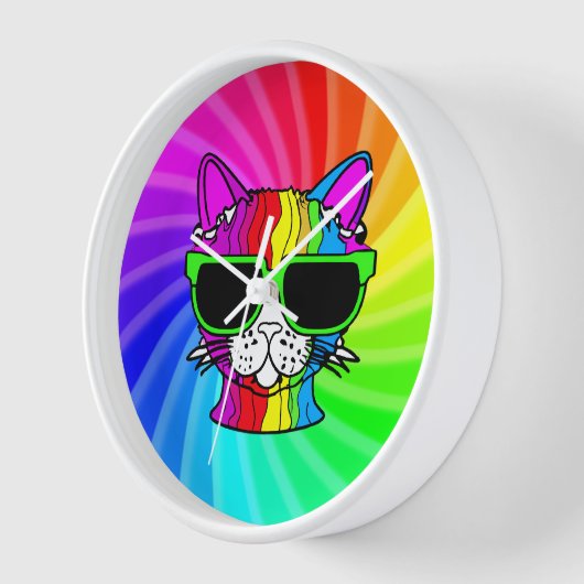 Rainbow Cat Twirl Uhr (Winkel)
