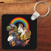 Rainbow Cat Unicorn Dinosaur T Rex Kitten Lover Sp Schlüsselanhänger (Rückseite)