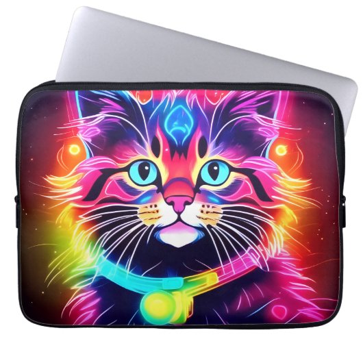 Rainbow Cat Vibes Laptopschutzhülle (Vorderseite)