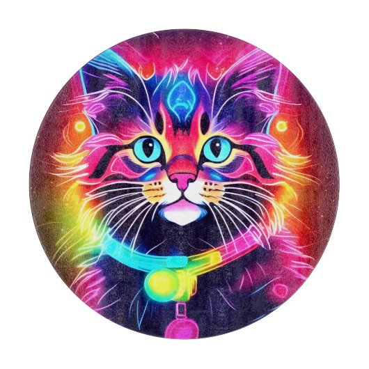 Rainbow Cat Vibes Schneidebrett (Vorderseite)