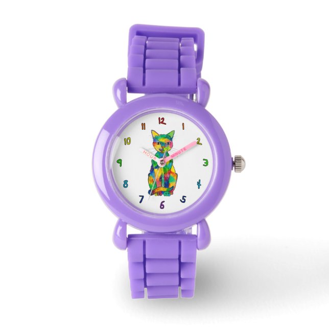 Rainbow Cat Watch (Child) Armbanduhr (Vorderseite)