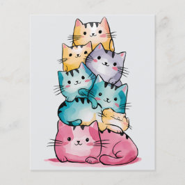 Rainbow Cats Minimalistisch Art Paper - Niedlicher