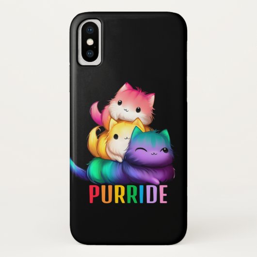 Rainbow Cats Purride Black Case-Mate iPhone Hülle (Rückseite)