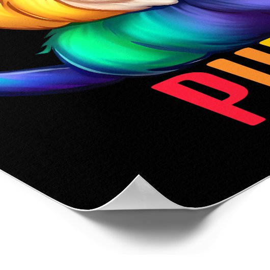 Rainbow Cats Purride Black Poster (Ecke)