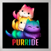 Rainbow Cats Purride Black Poster (Vorne)