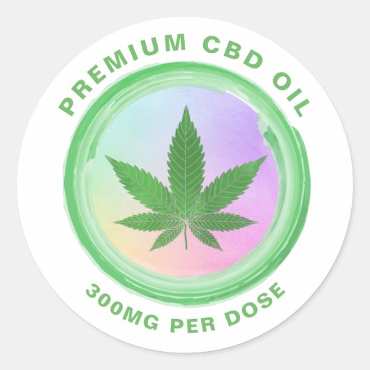 Rainbow CBD Oil Labels Runder Aufkleber (Vorderseite)