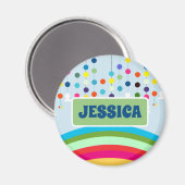 Rainbow Celebration Name Tag Magnet (Vorderseite/Rückseite)