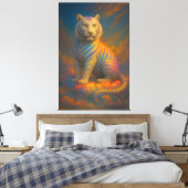 Rainbow Celestial White Tiger – Divine Cloudlight Leinwanddruck (Insitu (Schlafzimmer))
