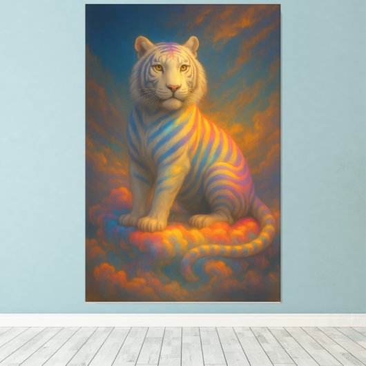  Rainbow Celestial White Tiger – Divine Cloudlight Leinwanddruck (Insitu (Holzboden))