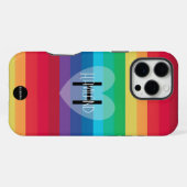 Rainbow Cell Case mit Herz und Name HAMbWG iPhone Hülle (Rückseite (Horizontal))