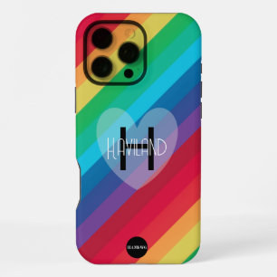 Rainbow Cell Phone Case mit Herzname HAMbWG iPhone 16 Pro Max Hülle