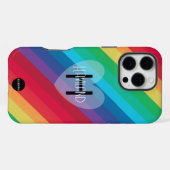 Rainbow Cell Phone Case mit Herzname HAMbWG iPhone Hülle (Rückseite (Horizontal))