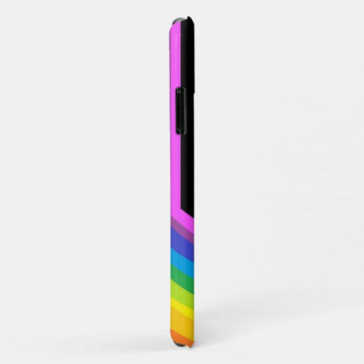 Rainbow Cell Phone Case mit schwarzem Hintergrund (Hinten/Rechts)