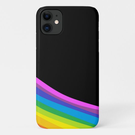 Rainbow Cell Phone Case mit schwarzem Hintergrund (Rückseite)