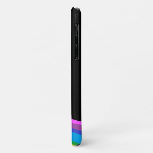 Rainbow Cell Phone Case mit schwarzem Hintergrund (Hinten/Links)