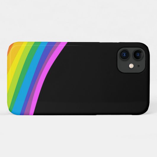 Rainbow Cell Phone Case mit schwarzem Hintergrund (Rückseite (Horizontal))