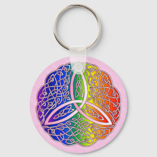 Rainbow Celtic Art Trinity Knot Schlüsselanhänger