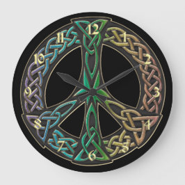 Rainbow Celtic Knot Peace Sign Clock Große Wanduhr