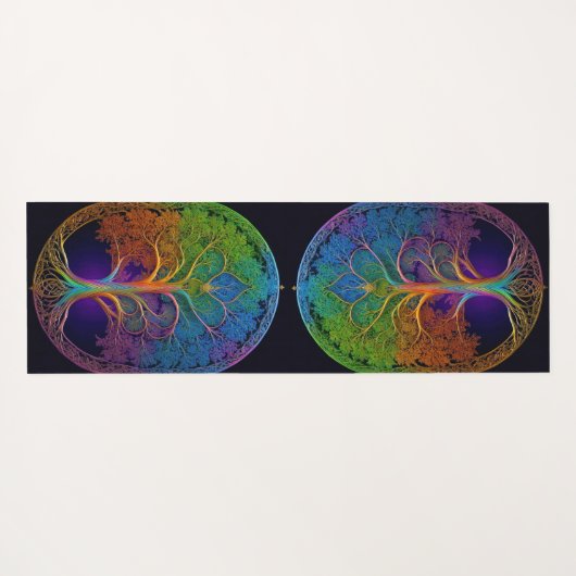 Rainbow Celtic Tree of Life Yogamatte (Rückseite (Horizontal))