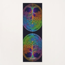 Rainbow Celtic Tree of Life Yogamatte
