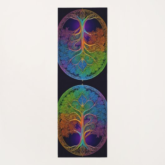 Rainbow Celtic Tree of Life Yogamatte (Rückseite)