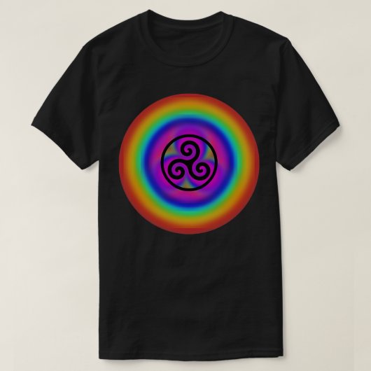 Rainbow Celtic Triple Spiral T-Shirt (Design vorne)