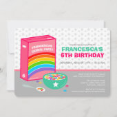 Rainbow Cereal Birthday Party Einladung (Vorderseite)