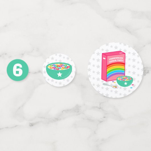 Rainbow Cereal Birthday Party Konfetti (Rückseiten)