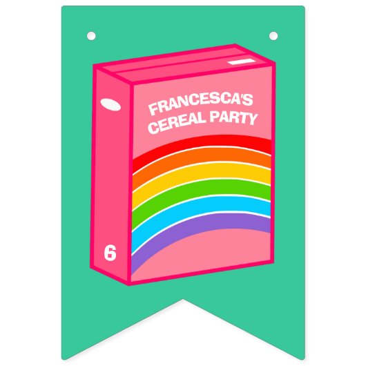 Rainbow Cereal Birthday Party Wimpelkette (Dritte Fahne)