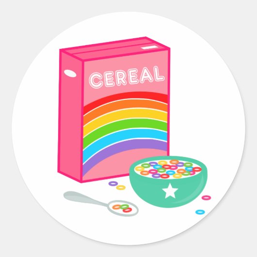 Rainbow Cereal Runder Aufkleber (Vorderseite)